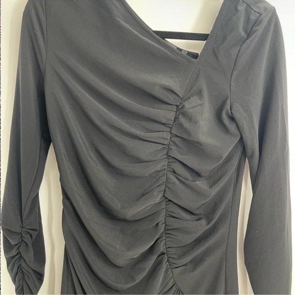 Helmut Lang Asymmetric Long Sleeve Polyester Dress Size Medium - Picture 3 of 12